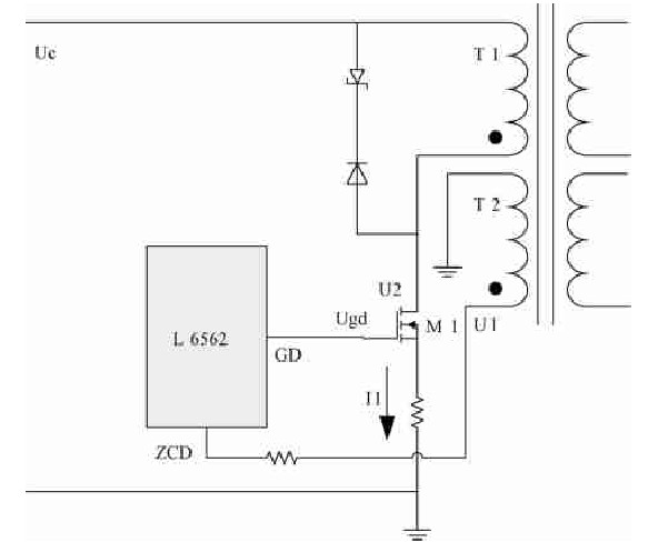 圖1 實(shí)現(xiàn)零電壓開(kāi)通電路的原理圖