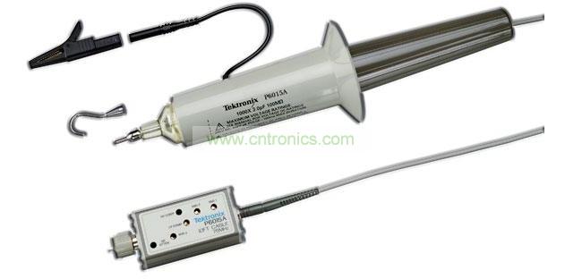 針對高壓測量推出的泰克P6015A是一種額定電壓高達20kV DC、峰值電壓可達40kV(100ms脈寬)的單端無源探頭