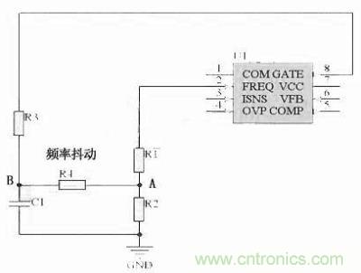 對于采用單顆鏡像電阻設(shè)定頻率，比如IR1150