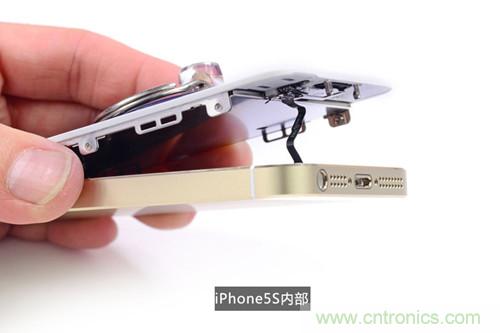 土豪金iPhone 5S拆解：內(nèi)部結(jié)構(gòu)升級(jí)，維修難度增加