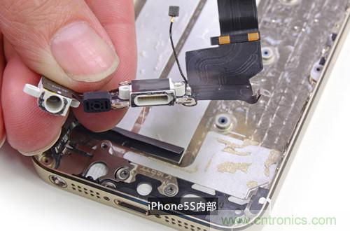 土豪金iPhone 5S拆解：內(nèi)部結(jié)構(gòu)升級(jí)，維修難度增加