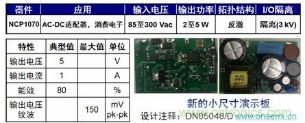 用于低功率AC-DC適配器、消費(fèi)電子等應(yīng)用NCP1075 2到5 W參考設(shè)計(jì)。