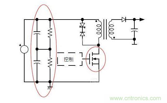 反激轉(zhuǎn)換器中的串聯(lián)大電容電路及單顆1，000VMOSFET