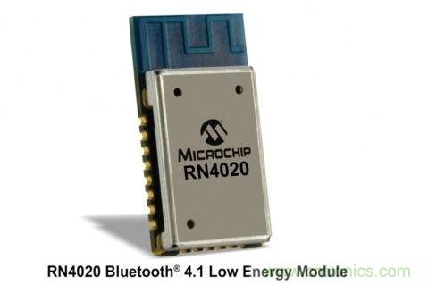 Microchip公司的RN4020模塊集成了包括天線在內(nèi)完整的低功耗藍(lán)牙射頻電路。RN4020采用密封的10mm x17mm x 2mm封裝，內(nèi)置有板載陶瓷天線、2.4GHz的低功耗藍(lán)牙收發(fā)器、帶完整的嵌入式低功耗藍(lán)牙協(xié)議棧的微控制器以及UART和USB接口。