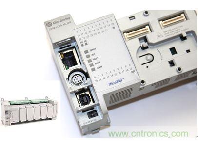 圖1：Allen-Bradley Micro850可編程邏輯控制器(PLC)的價格約為500美元，是高度堅固、可配置、隔離性和易用性方面的標桿，盡管有PC/嵌入式計算設備的競爭，仍在工廠自動化領域中保持著強勢地位。