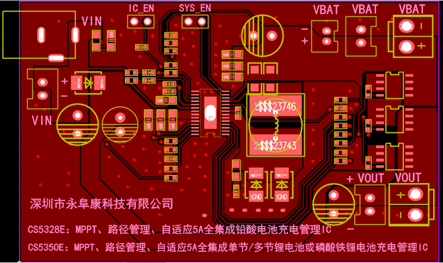 CS5350/CS5328 太陽能板供電鉛酸蓄電池、磷酸鐵鋰電池、鋰電池充電管理IC系列